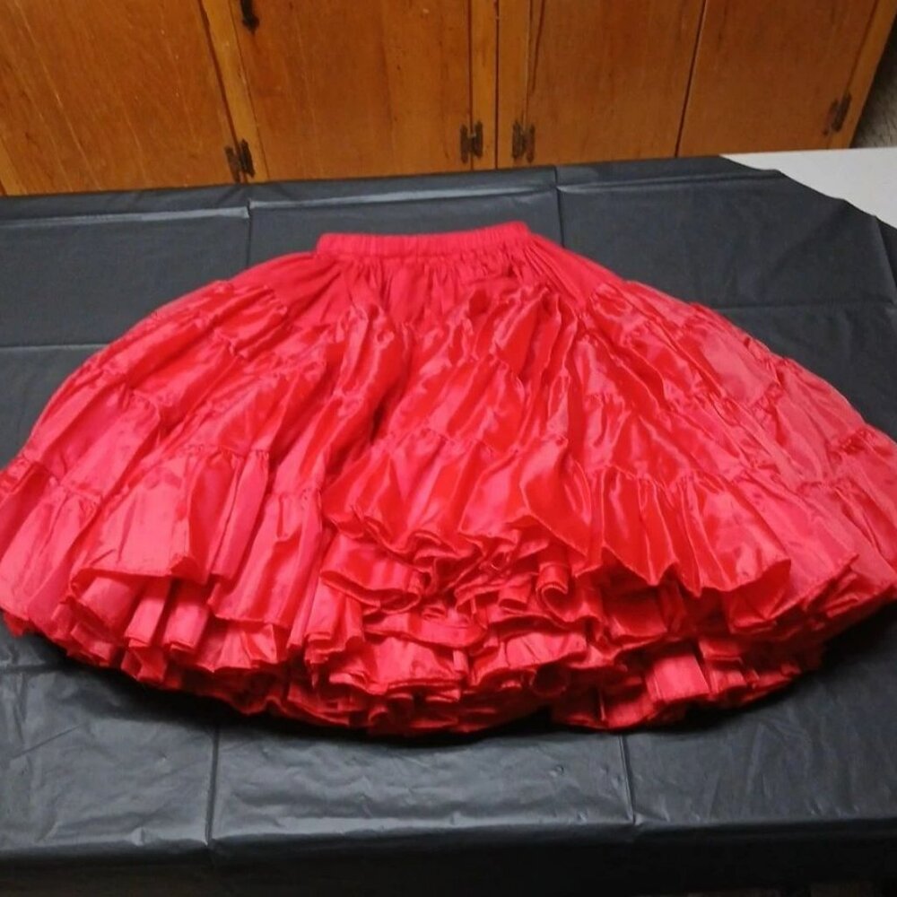 Rhythm Creations "Million Dollar" Vintage Red Petticoat Size XS-M Square Dance